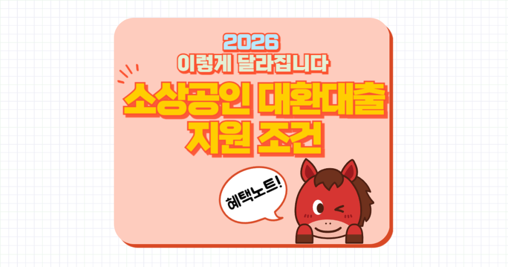 소상공인 대환대출 지원 조건 총정리